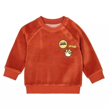 Свитшот из велюра с застежкой на кнопки на плече, 1 мес. - 3 года