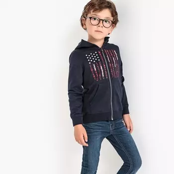Свитшот на молнии с рисунком флаг, 3-12 лет