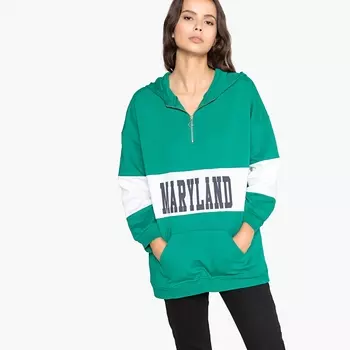 Свитшот объемного покроя с капюшоном