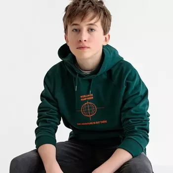 Свитшот покроя оверсайз с капюшоном, 10-18 лет