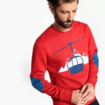 Свитшот с круглым вырезом и рисунком