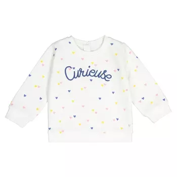 Свитшот с вышивкой и рисунком из мольтона, 1 мес. - 4 года