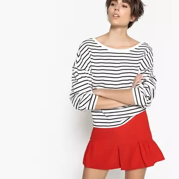 Свитшот в полоску с V-образным вырезом сзади