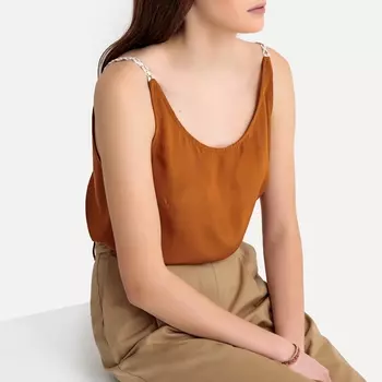 Топ на тонких бретелях с рисунком