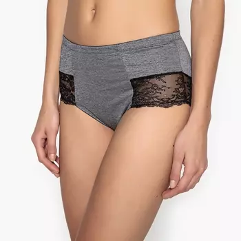 Трусы-макси из кружева и микрофибры