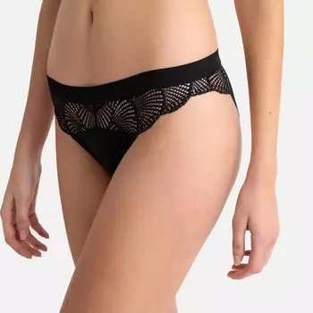 Трусы-слипы из кружева и микрофибры