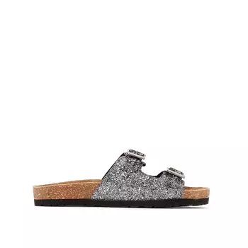 Туфли без задника с блестками