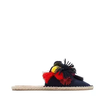 Туфли без задника с помпонами