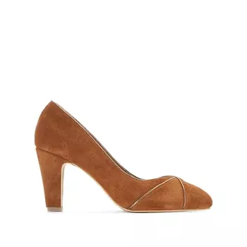 Туфли на каблуке кожаные на широкую ногу, размеры 38-45