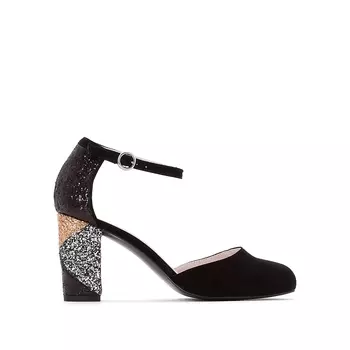 Туфли на оригинальном трехцветном каблуке