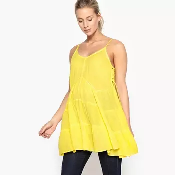 Туника струящаяся на тонких бретелях для периода беременности