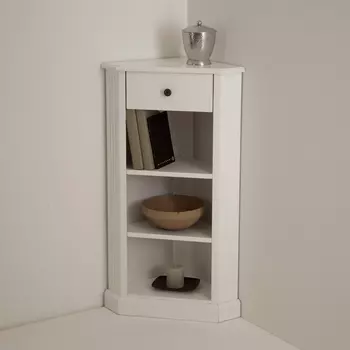 Угловой столик, покрытие лаком белого цвета, Authentic Style