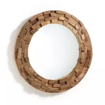 Зеркало из тикового дерева Ø80 см, Romania