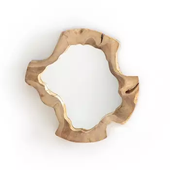 Зеркало ручной работы из корня тикового дерева, Ø40 см, Litanie