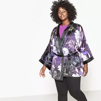 Жакет-кимоно из сатина с рисунком