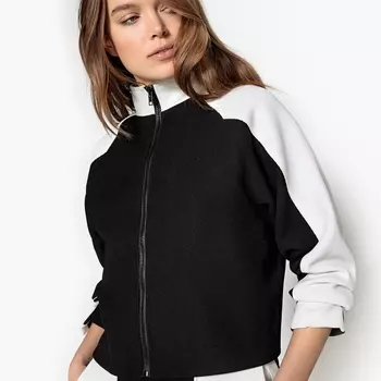 Жакет на молнии двухцветный