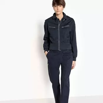 Жакет на молнии приталенный из легкого денима