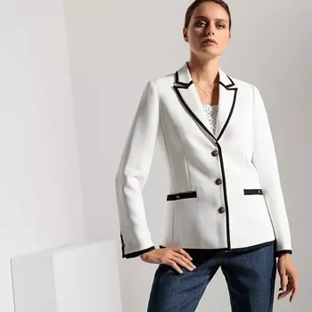 Жакет прямого покроя из трикотажа пике