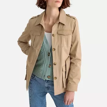 Жакет-сафари длинный приталенного покроя