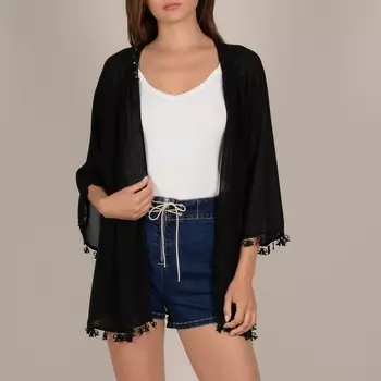 Жакет в форме кимоно с оригинальным бантом