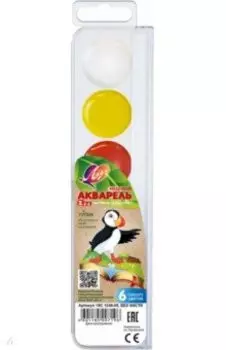 Акварель Zoo, 6 цветов, без кисточки