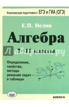 Алгебра. 7-11 классы. Определения, свойства, методики решения задач - в таблицах