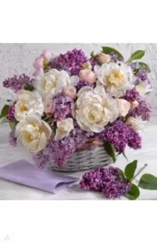 Алмазная мозаика Букет из пионов и сирени