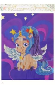 Алмазная мозаика для детей Разноцветная единорожка