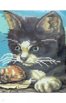 Алмазная мозаика Котенок, с мольбертом