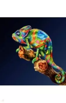 Алмазная мозаика Красочный хамелеон, без подрамника