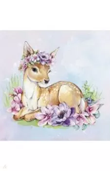 Алмазная мозаика Олененок в цветах