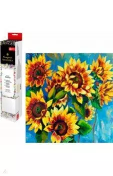 Алмазная мозаика Подсолнухи, 30х30, без подрамника