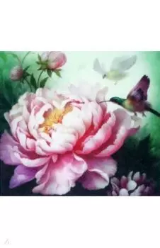 Алмазная мозаика Розовый цветок, с подрамником