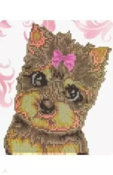 Алмазная мозаика с мольбертом "Милый щенок" (21х25 см) (M-10340)