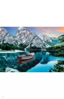 Алмазная мозаика с полным заполнением Лодка в горах