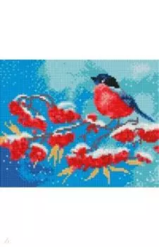 Алмазная мозаика Ветка рябины, 19 цветов