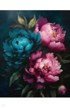 Алмазная мозаика Яркие цветы, с подрамником