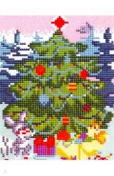 Алмазная мозаика Зверушки украшают ёлочку