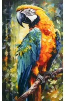 Алмазное панно на подвесе Экзотический попугай