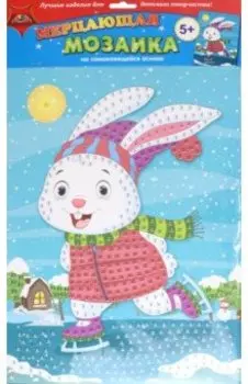 Аппликация из мягкого пластика Зайка на катке