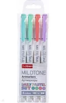 Артмаркеры двухсторонние Mildtone PASTEL, 4 штуки