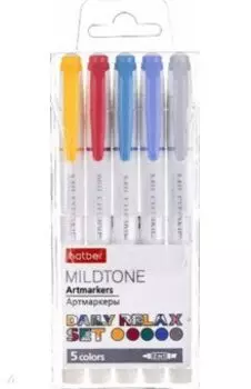 Артмаркеры двухсторонних Mildtone Pastel, 5 штук