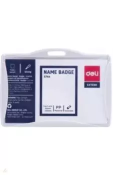 Бейдж горизонтальный, серый