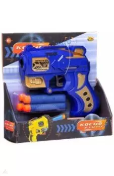 Бластер Космобластер, с 4 мягкими пулями, синий
