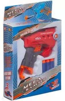 Бластер Мегабластер, красный с 3 мягкими пулями