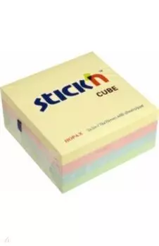 Блок для записей, самоклеящийся, 400 листов, 4 пастельных цвета