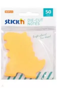 Блок для записей самоклеящийся 50 листов, оранжевый динозавр (21775)