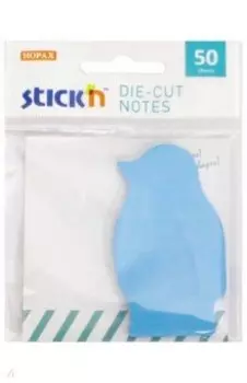 Блок для записей самоклеящийся 50 листов, синий пингвин (21773)