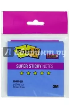 Блок самоклеящийся (неоновый голубой, 76х76 мм, 45 листов) (654RF-SB)