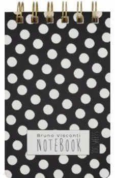 Блокнот Cute Journal. Black&White. Горошек, 100 листов, линейка, A6-